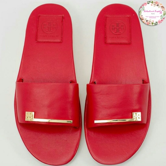 Tory Burch Shoes - ❤ Tory Burch Saleene Flat Slide in Red ❤